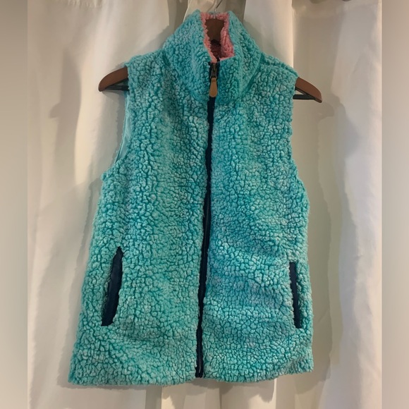Simply Southern Sweater Vest Women Small Blue  Full‎ Zip Sherpa Jacket Ladies - Picture 1 of 5